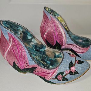 Irregular Choice Floral Covered Kitten Heel Pump